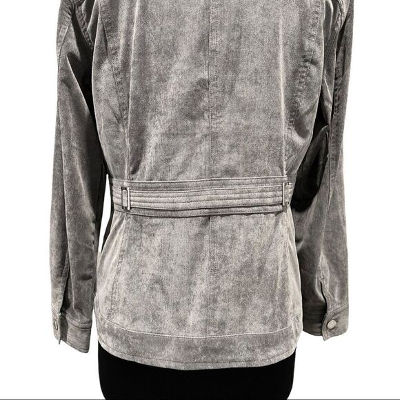 CHRISTOPHER & banks gray corduroy jean jacket style jacket sz M - Picture 8 of 12